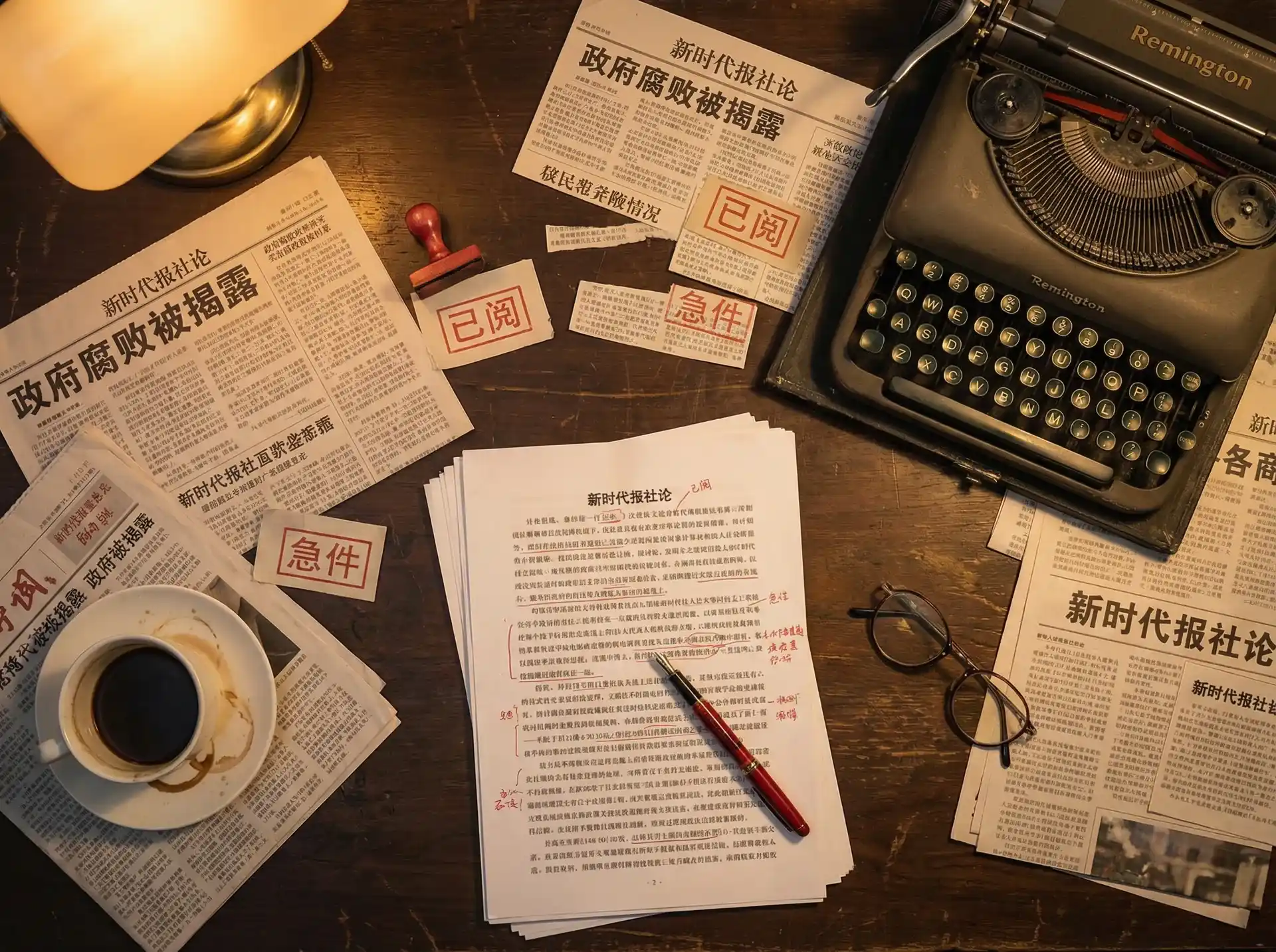 吃瓜爆料 - 报社编辑部工作场景